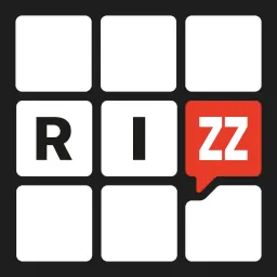 A 9x9 grid of squares with the middle 3 combining to say rizz